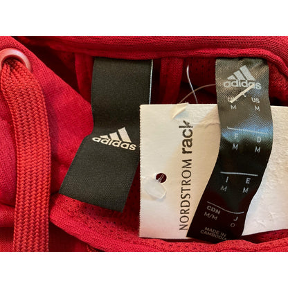 Adidas Climawarm Pullover Drawstring Graphic Hoodie Size Medium Red NWT