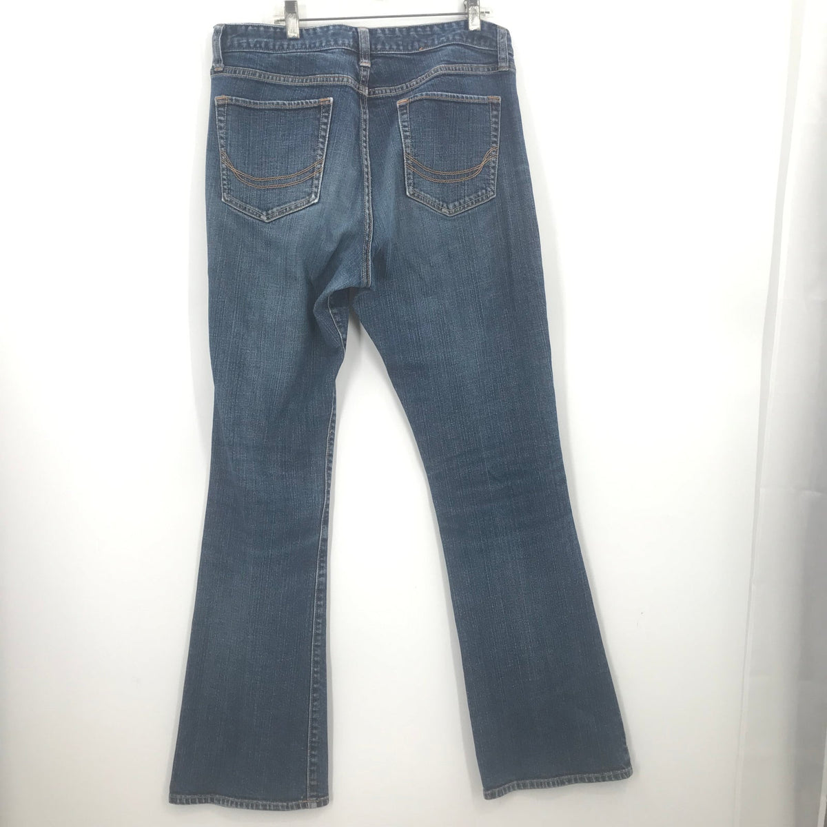 Dreamer sz 32 Wide Leg Bootcut Jeans Mid Rise Waisted Dark Wash Old Navy 12 Long