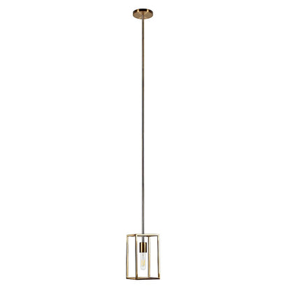 Meyer Cross Adjustable Modern Cuadro 1-Light Brass Pendant Light with No Shade