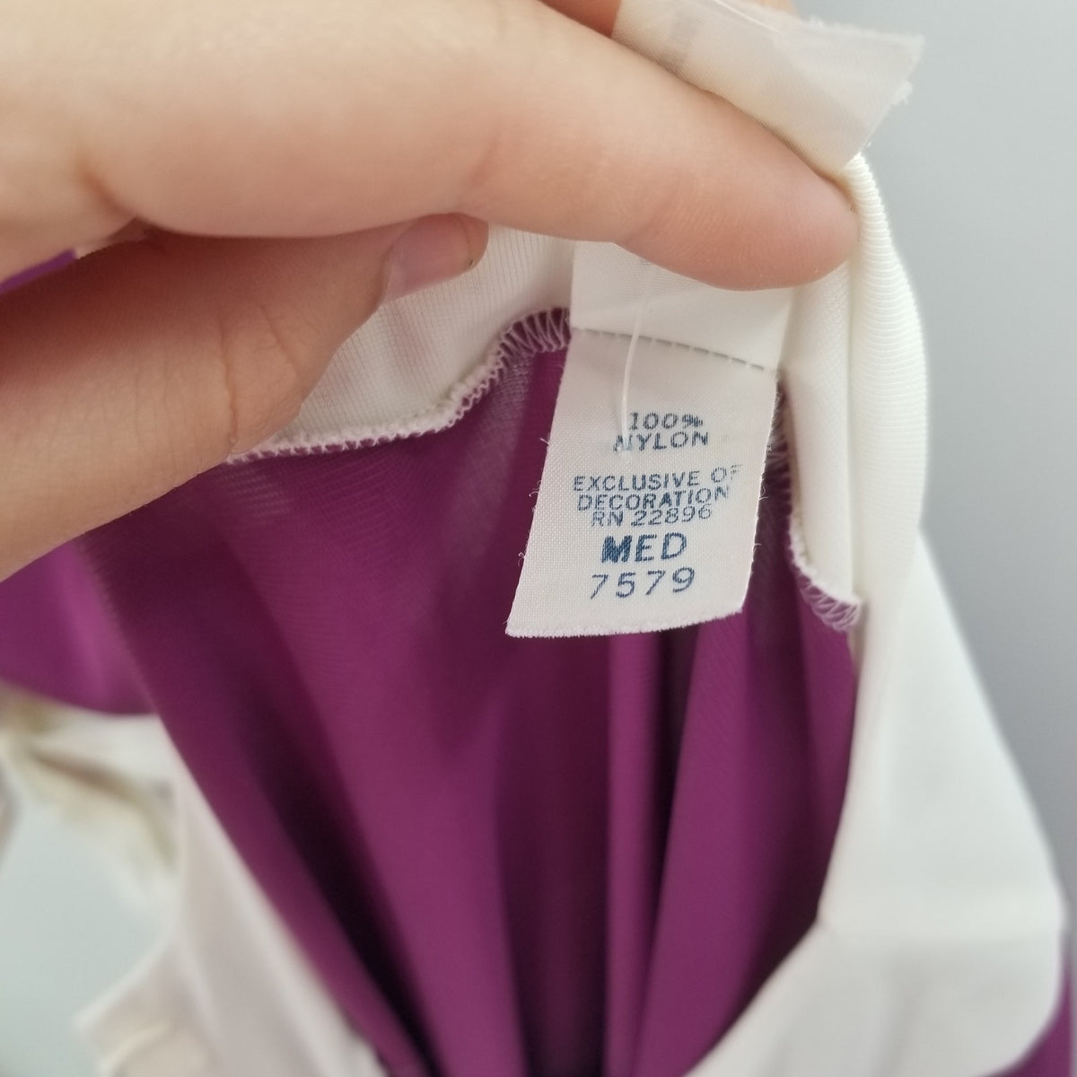 Mary Barron VINtage 3 Piece Pajama Lounge Set Pants Top Robe Purple Cream MEDIUM