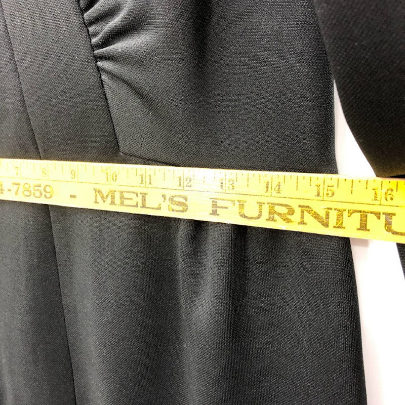 Alison Ayres Original Vintage Black Maxi Polyester Long Sleeve Modesty 1970s