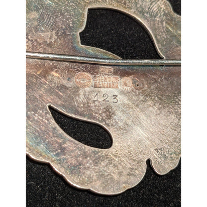 Vintage Georg Jensen Denmark Sterling Silver .925 Dove Wreath Brooch Pin 123