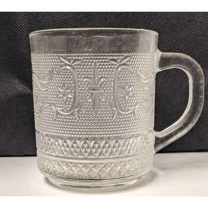 Crystal Clear Industries Trellis Mugs Set of 4 Studio Everyday Pressed Glass