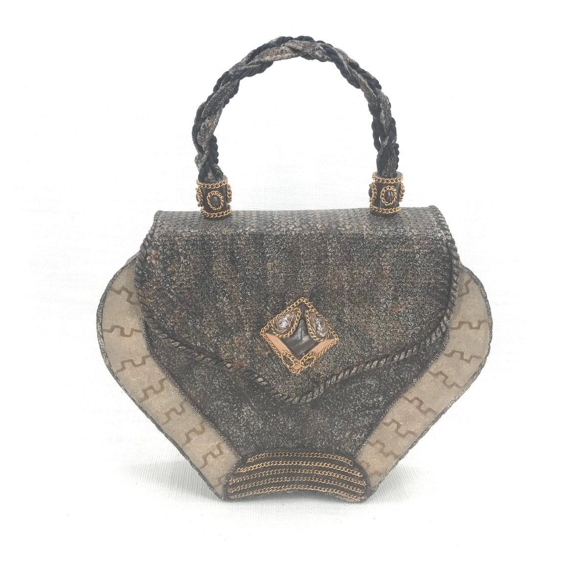 Unbranded Designer Ladies Hand Bag Handel Magnet Snap Tan/Brown