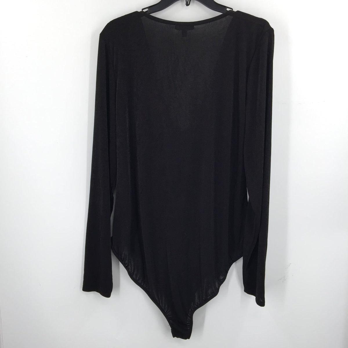 Curvy Sense Knitted Body Suit loose Cowl Neck Draped Long Sleeve Black Size 4x