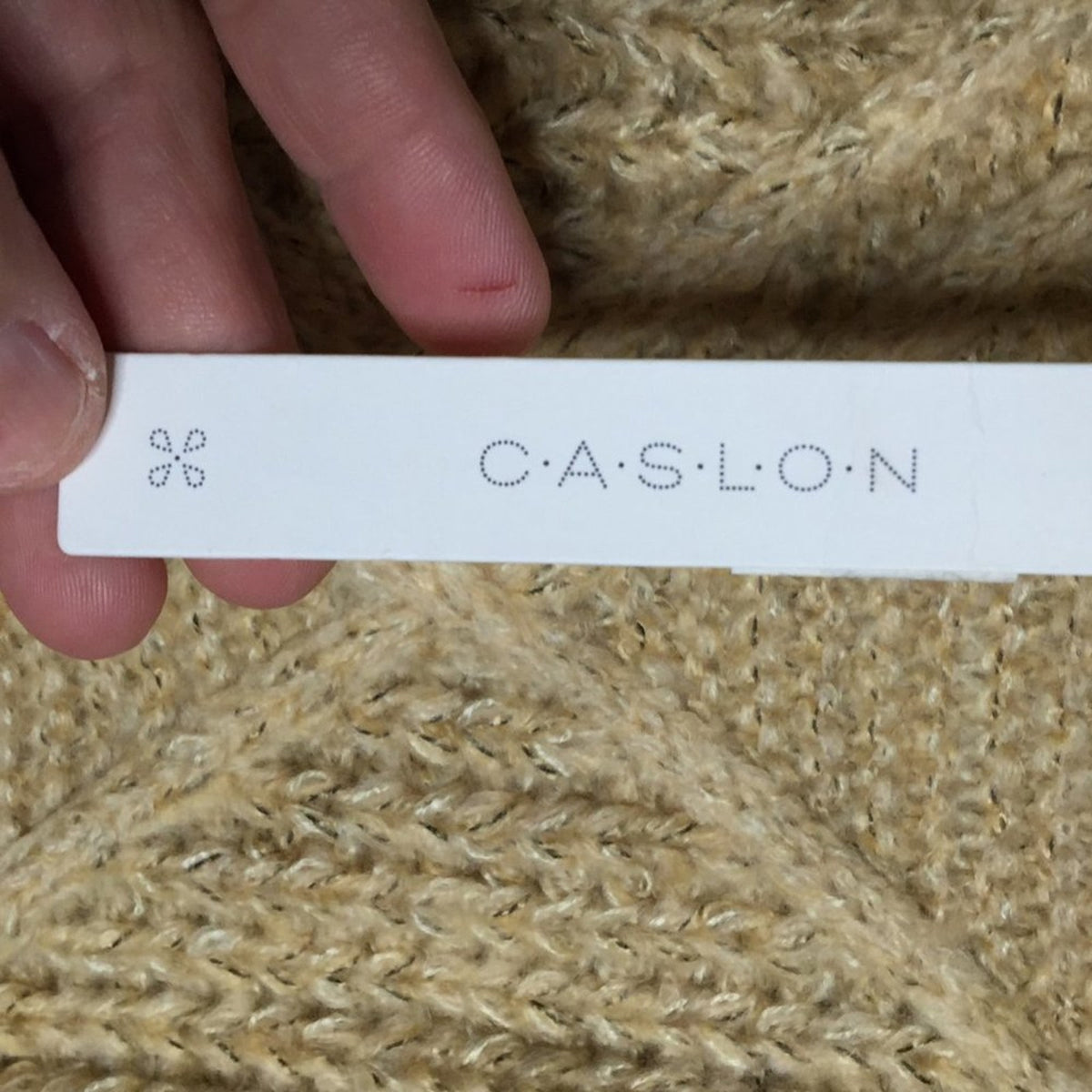 Caslon Pullover Sweater Turtle Neck Long Sleeve Ribbed Cuff Beige Small NEW KNIT
