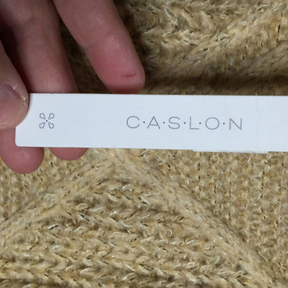 Caslon Pullover Sweater Turtle Neck Long Sleeve Ribbed Cuff Beige Small NEW KNIT